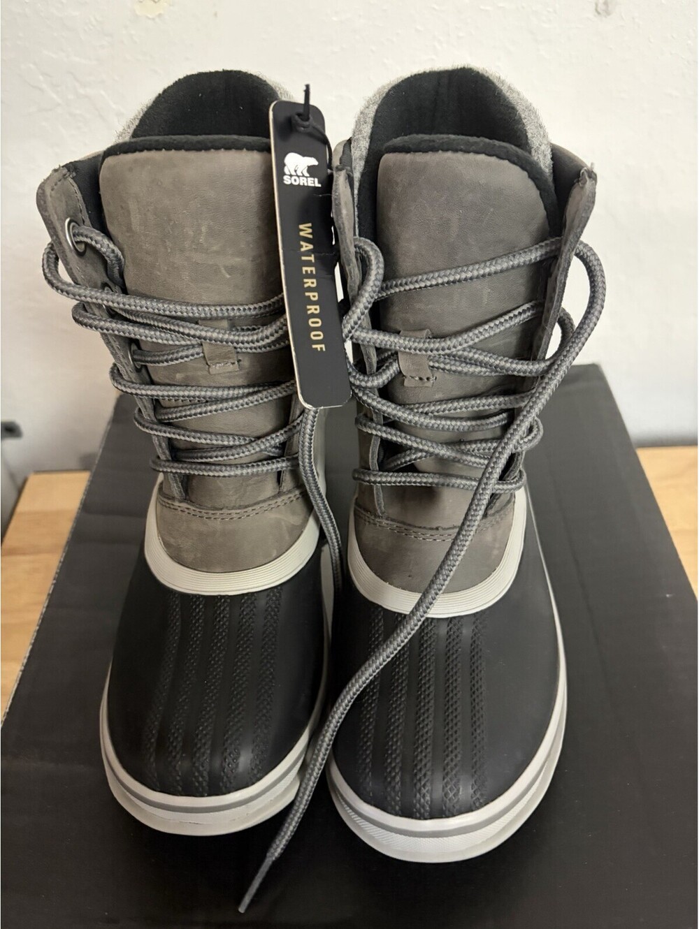 SOREL Women's Slimpack III Quarry Waterproof Leather Winter Lace Boot Size 5